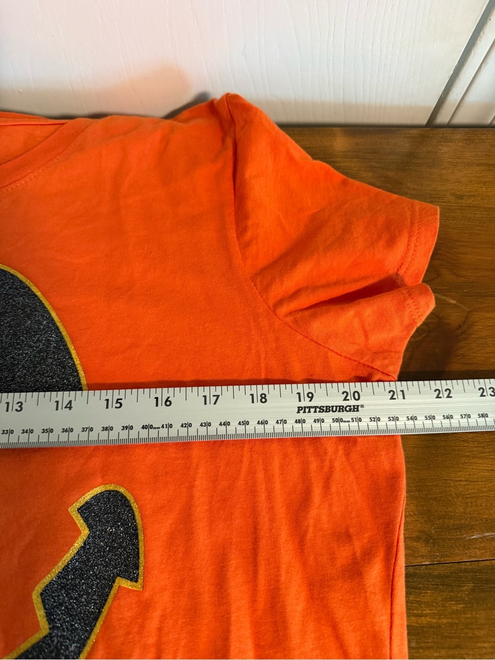 Women's Orange Short-Sleeve Pumpkin Face Tee - Picture 4 of 4